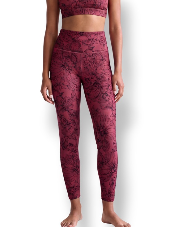 Balance Collection Pants - 4/$20 Balance Collection Floral High Rise Crop Leggings Maroon Black Yoga Small